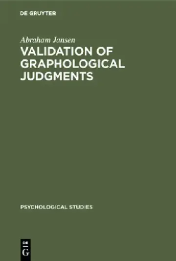 Cover of Validation of graphological judgments
