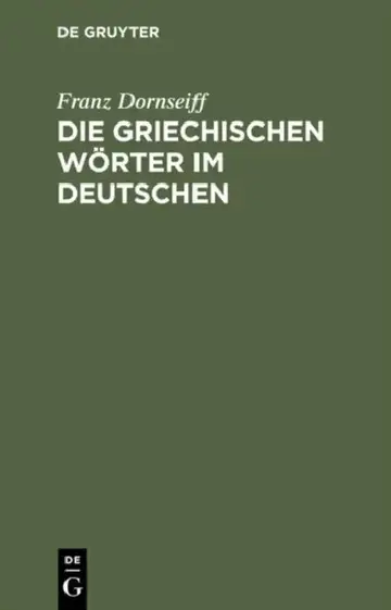 Cover of Die griechischen Wörter im Deutschen