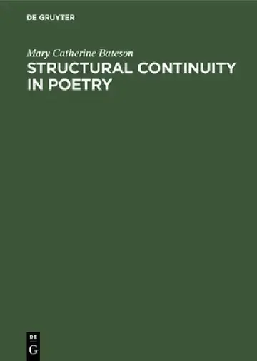 Cover of Structural Continuity in Poetry