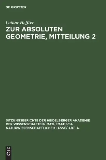 Cover of Zur Absoluten Geometrie, Mitteilung 2