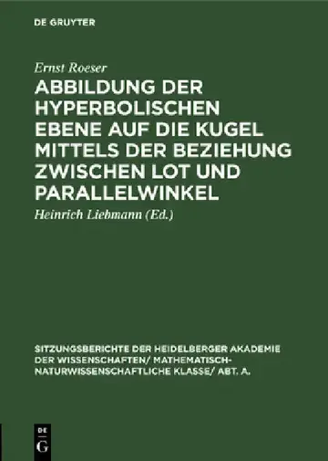Cover of Abbildung Der Hyperbolischen Ebene Auf Die Kugel Mittels Der Beziehung Zwischen Lot Und Parallelwinkel