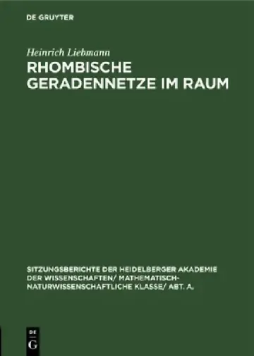 Cover of Rhombische Geradennetze Im Raum