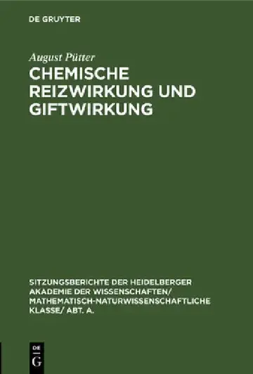 Cover of Chemische Reizwirkung Und Giftwirkung