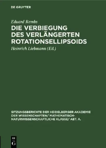Cover of Die Verbiegung Des Verlängerten Rotationsellipsoids