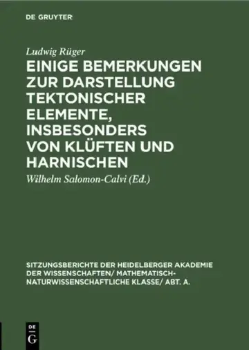 Cover of Einige Bemerkungen Zur Darstellung Tektonischer Elemente, Insbesonders Von Klüften Und Harnischen