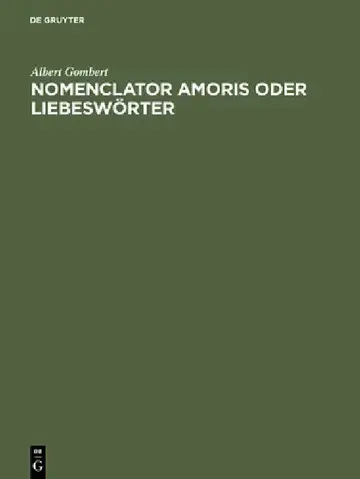 Cover of Nomenclator amoris oder Liebeswörter