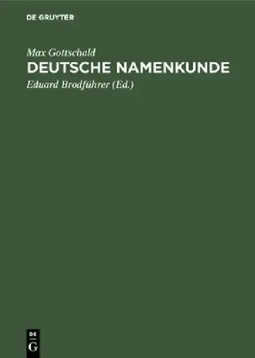 Cover of Deutsche Namenkunde