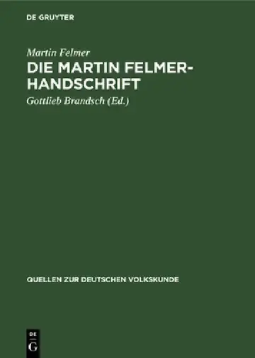 Cover of Die Martin Felmer-Handschrift