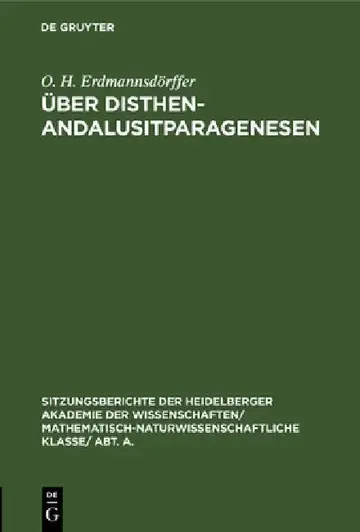 Cover of Über Disthen-Andalusitparagenesen
