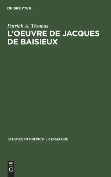 Cover of L'Oeuvre de Jacques de Baisieux