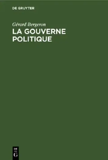 Cover of La gouverne politique