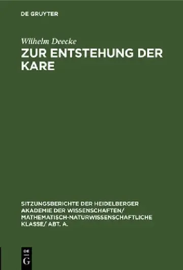Cover of Zur Entstehung Der Kare