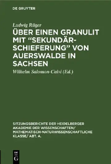 Cover of Über einen Granulit mit "Sekundärschieferung" von Auerswalde in Sachsen