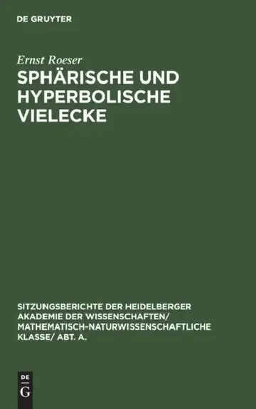 Cover of Sphärische Und Hyperbolische Vielecke