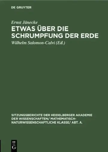 Cover of Etwas Über Die Schrumpfung Der Erde