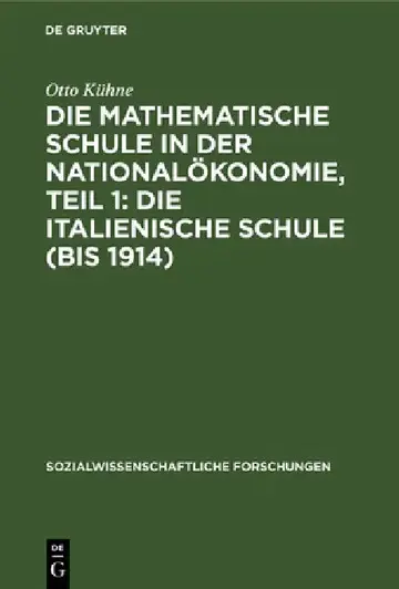 Cover of Die Mathematische Schule in Der Nationalökonomie, Teil 1