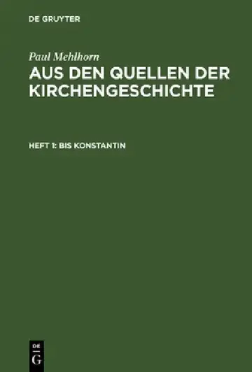 Cover of Aus den Quellen der Kirchengeschichte, Heft 1, Bis Konstantin