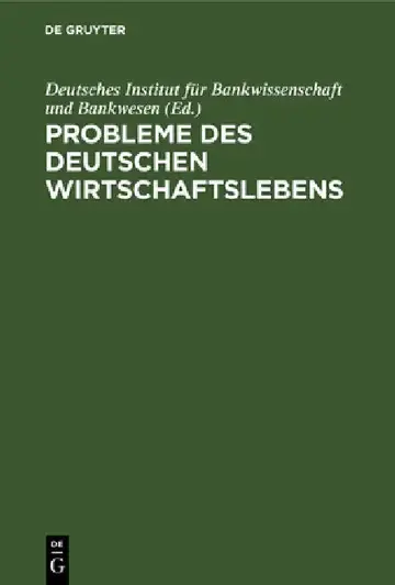 Cover of Probleme Des Deutschen Wirtschaftslebens