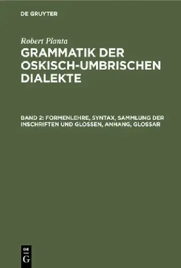 Cover of Formenlehre, Syntax, Sammlung der Inschriften und Glossen, Anhang, Glossar