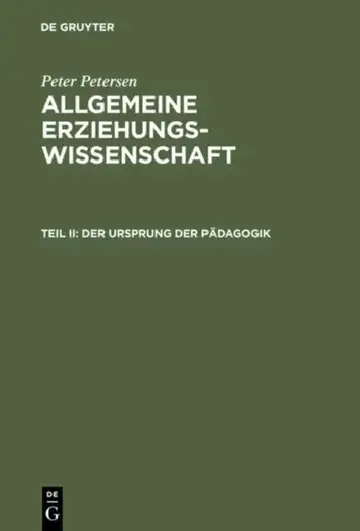 Cover of Der Ursprung der Pädagogik