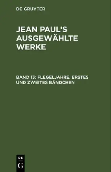Cover of Flegeljahre. Erstes und zweites Bändchen