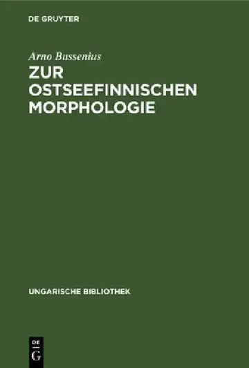 Cover of Zur Ostseefinnischen Morphologie