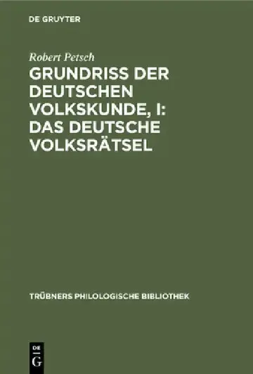 Cover of Grundriß der deutschen Volkskunde, I