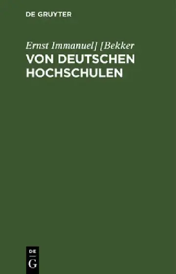 Cover of Von Deutschen Hochschulen