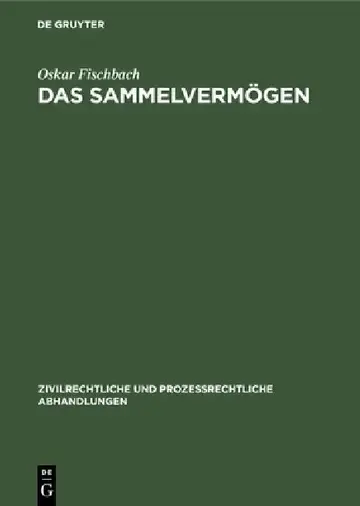 Cover of Das Sammelvermögen