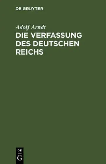 Cover of Die Verfassung des Deutschen Reichs