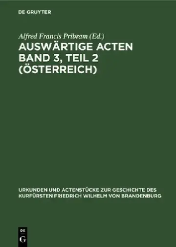 Cover of Auswärtige Acten Band 3, Teil 2 (Österreich)