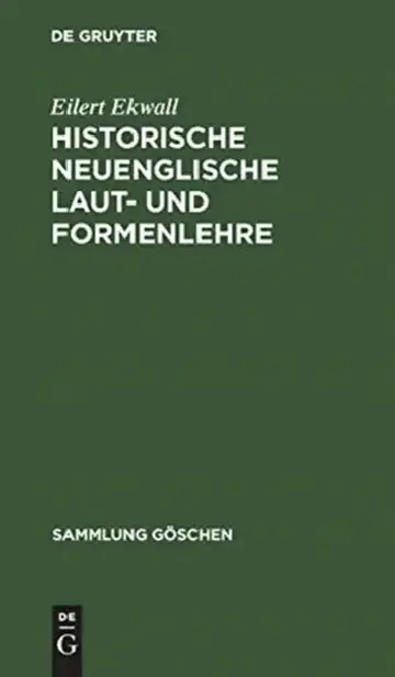 Cover of Historische neuenglische Laut- und Formenlehre