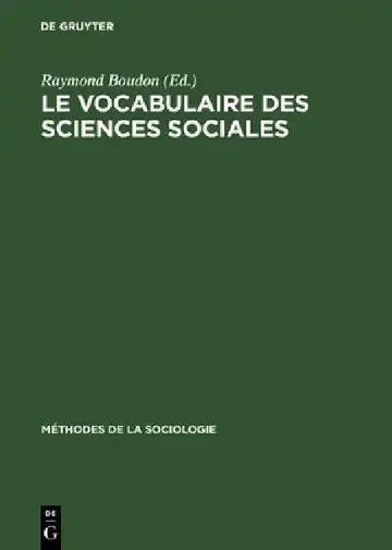 Cover of Le vocabulaire des sciences sociales