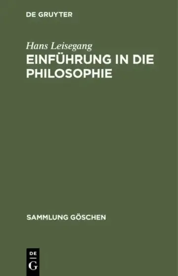 Cover of Einführung in die Philosophie
