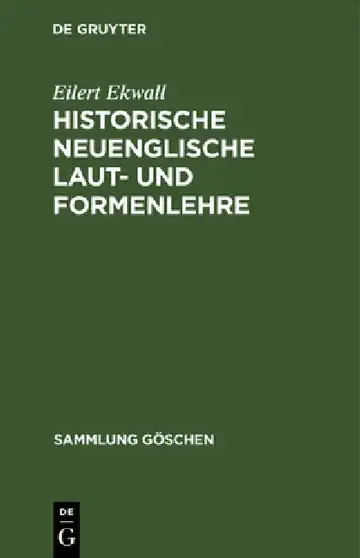 Cover of Historische neuenglische Laut- und Formenlehre