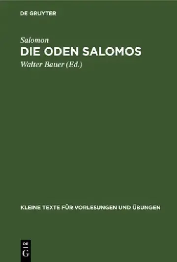 Cover of Die Oden Salomos