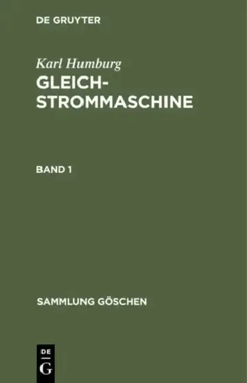 Cover of Sammlung Göschen Gleichstrommaschine