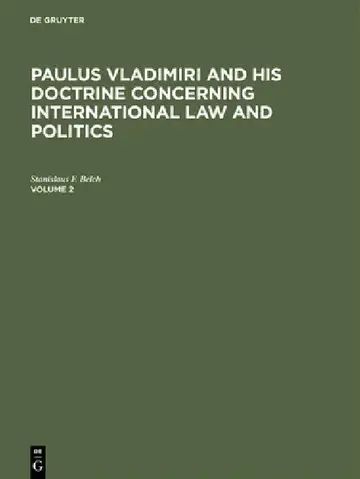 Cover of Paulus Vladimiri and His Doctrine Concerning International Law and Politics