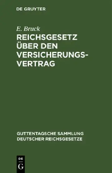 Cover of Reichsgesetz Über Den Versicherungsvertrag