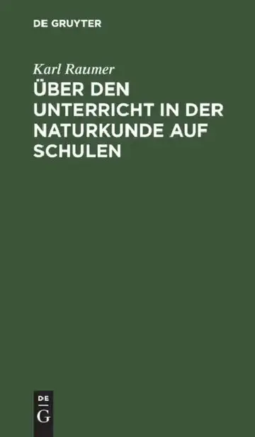 Cover of Über den Unterricht in der Naturkunde auf Schulen