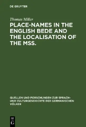 Cover of Place-names in the English Bede and the localisation of the mss.