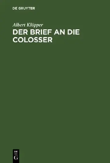 Cover of Der Brief an die Colosser
