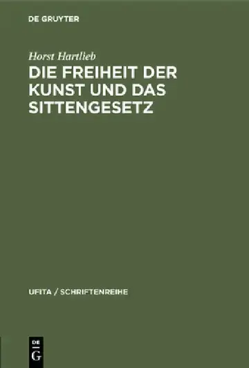 Cover of Die Freiheit Der Kunst Und Das Sittengesetz