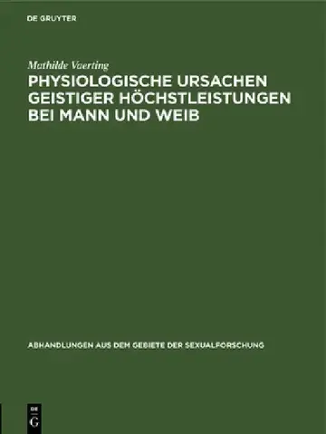 Cover of Physiologische Ursachen Geistiger Höchstleistungen Bei Mann Und Weib
