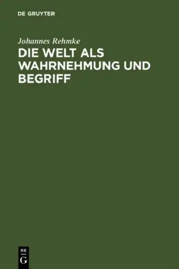 Cover of Die Welt als Wahrnehmung und Begriff