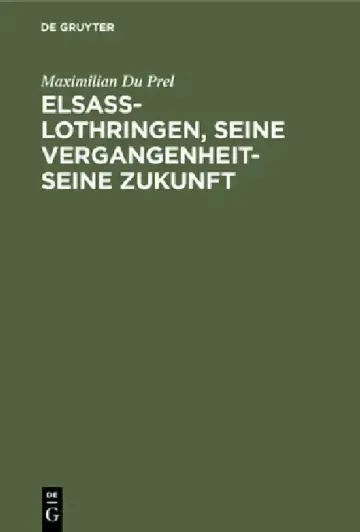 Cover of Elsass-Lothringen, seine Vergangenheit-seine Zukunft
