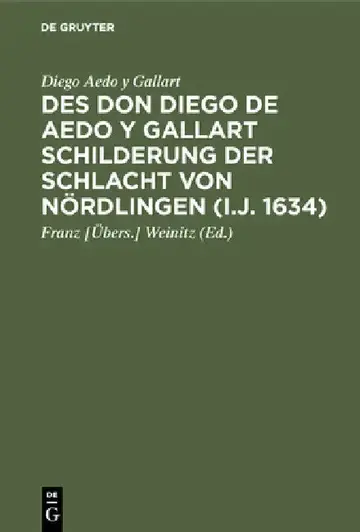 Cover of Des Don Diego de Aedo y Gallart Schilderung der Schlacht von Nördlingen (i.J. 1634)