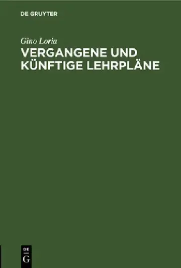 Cover of Vergangene Und Künftige Lehrpläne