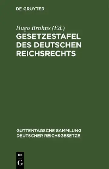 Cover of Gesetzestafel Des Deutschen Reichsrechts