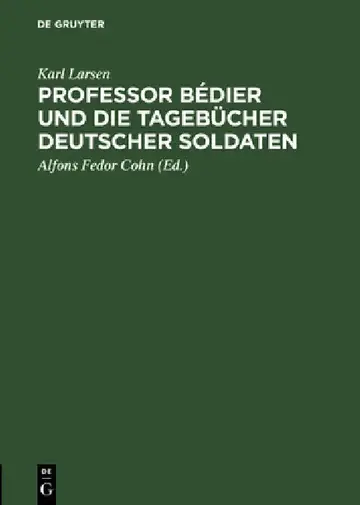 Cover of Professor Bédier Und Die Tagebücher Deutscher Soldaten